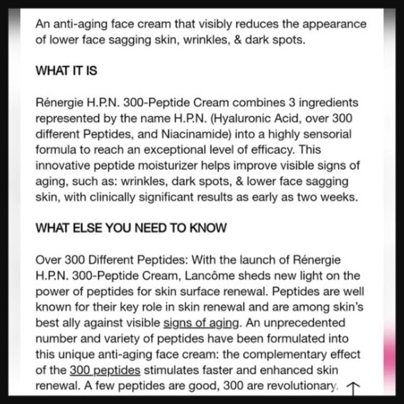 Lancome Renergie HPN 300 Peptide Cream Anti-aging NEW - Picture 2 of 5